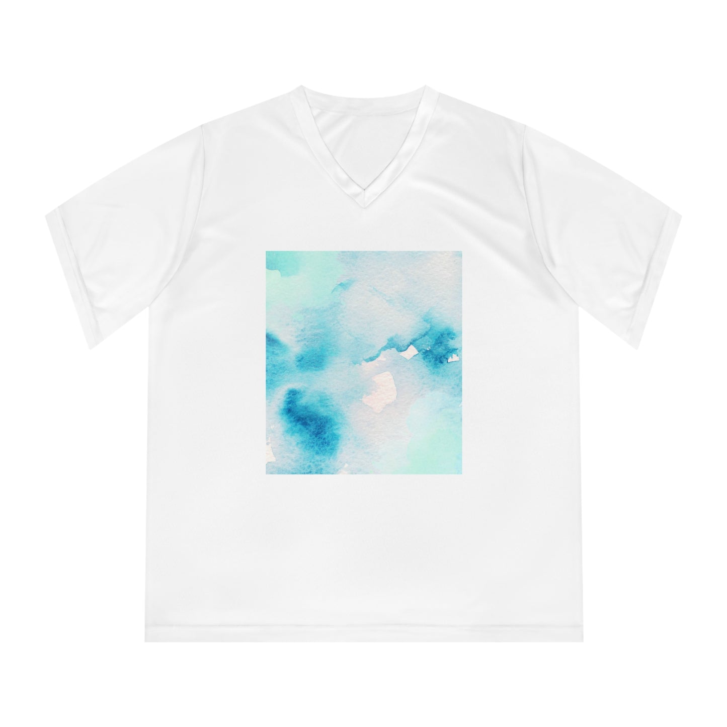 Women's Performance V-Neck T-Shirt - Cool Watercolor Design