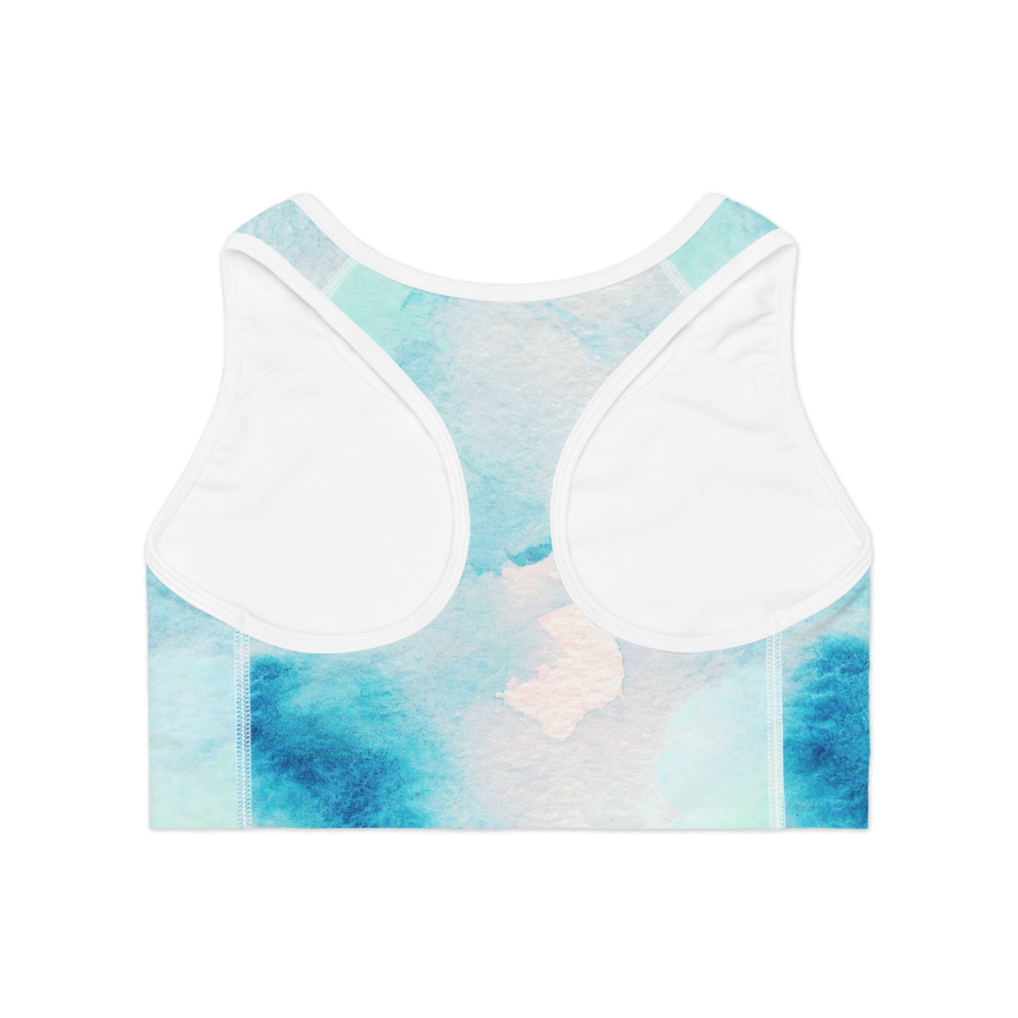 Aqua Watercolor Sports Bra - Stylish Activewear for Yoga and Fitness Enthusiasts