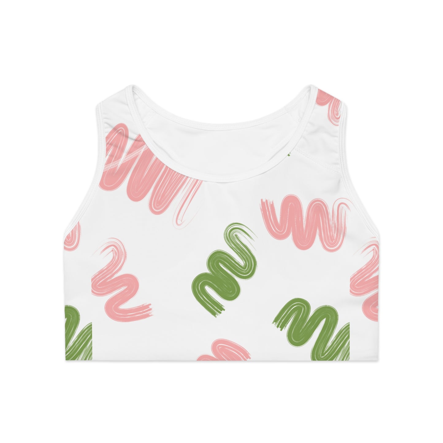 Colorful Abstract Sports Bra with Swirls