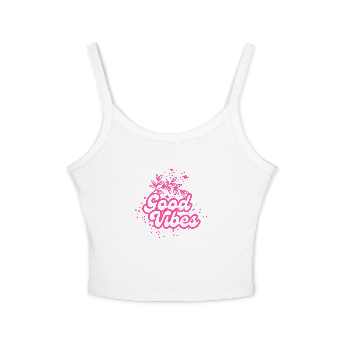 Good Vibes Women's Spaghetti Strap Tank Top - Casual Summer Wear