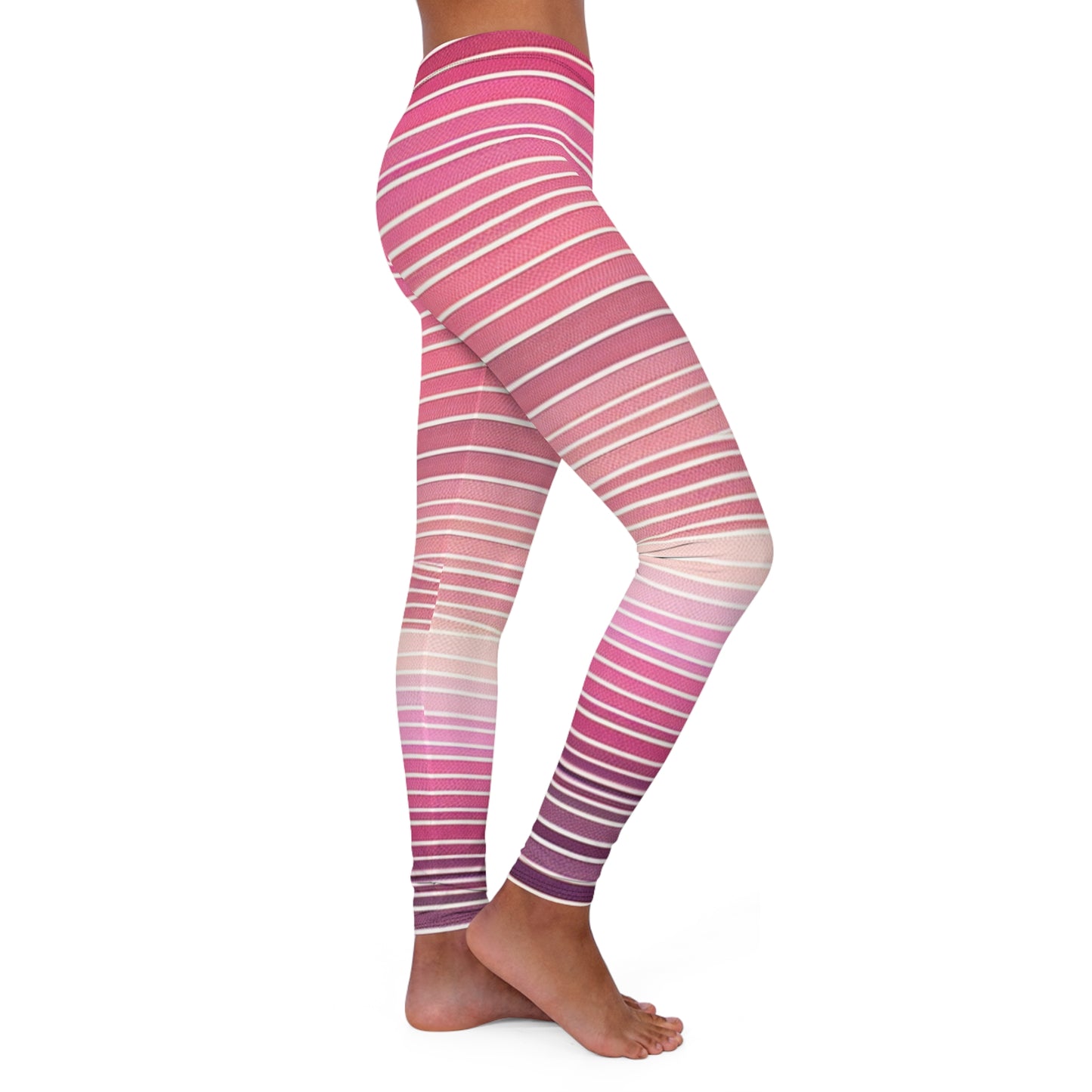 Women's Striped Spandex Leggings - Comfortable & Stylish Fitness Wear