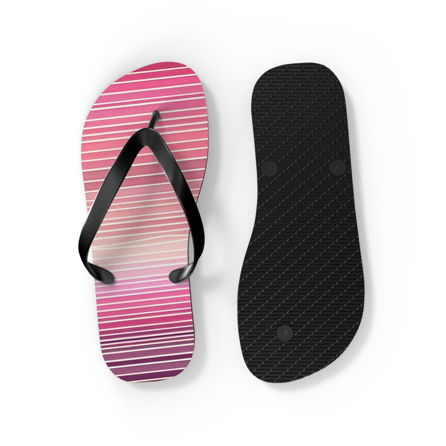 Trendy Pink Striped Flip Flops | Summer Beach Footwear, Vacation Sandals, Poolside Accessories, Womens Slip-Ons, Gift for Her