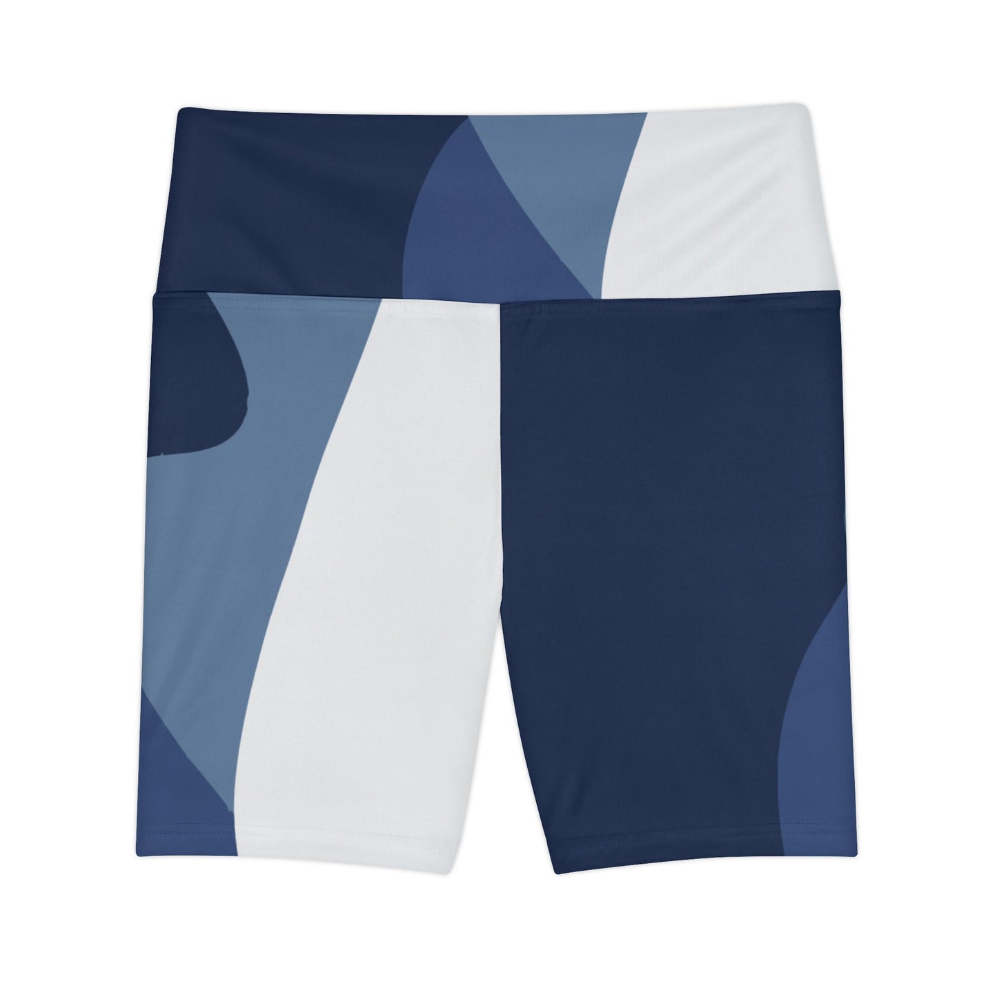 Stylish Women's Workout Shorts - Navy & Abstract Design for Active Lifestyle