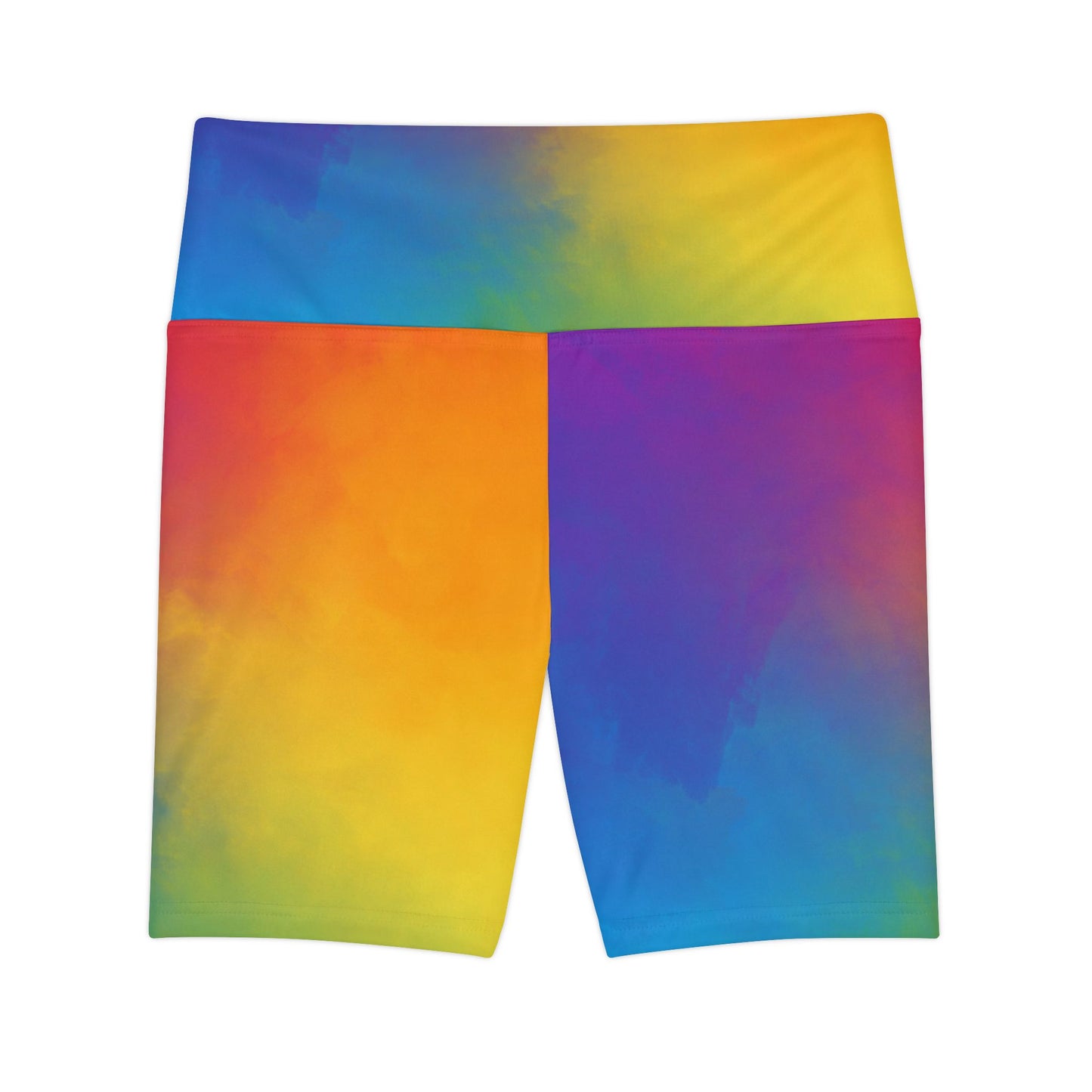 Colorful Women's Workout Shorts - Vibrant Tie-Dye Activewear
