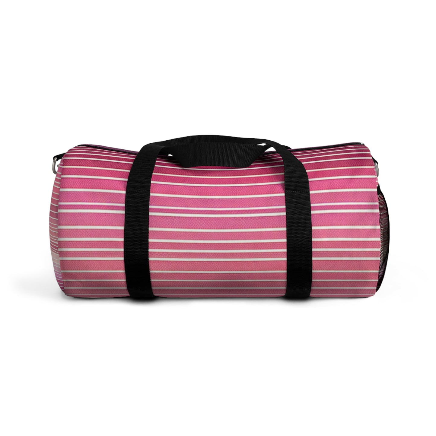 Vibrant Pink Striped Duffel Bag - Stylish Gym & Travel Companion