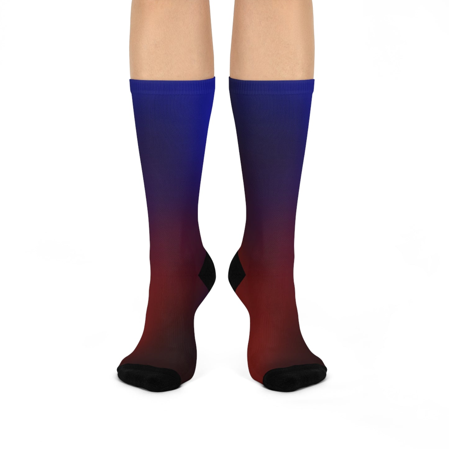 Gradient Cushioned Crew Socks for Comfort and Style