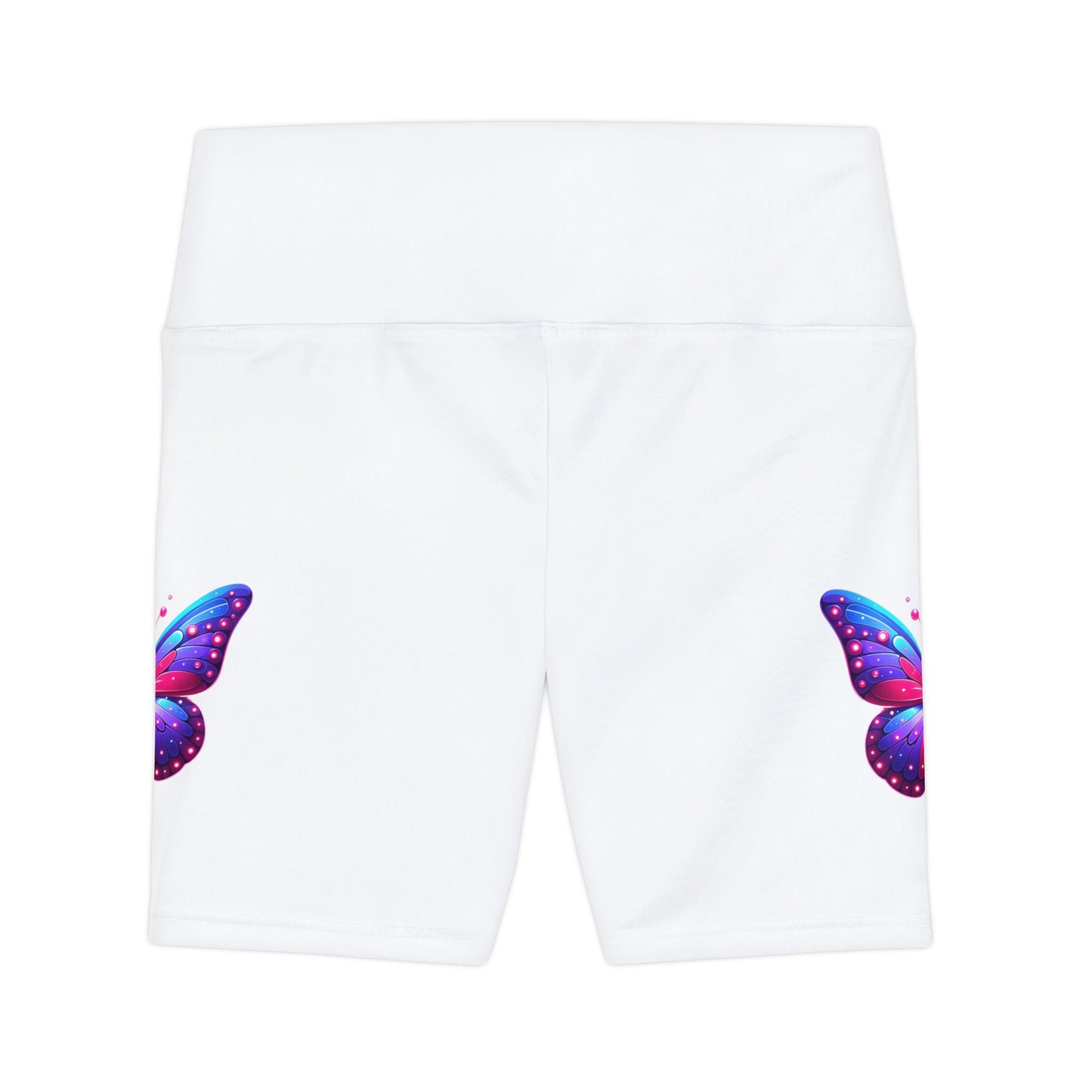 Butterfly Print Women's Workout Shorts - Colorful Activewear for Fitness Enthusiasts
