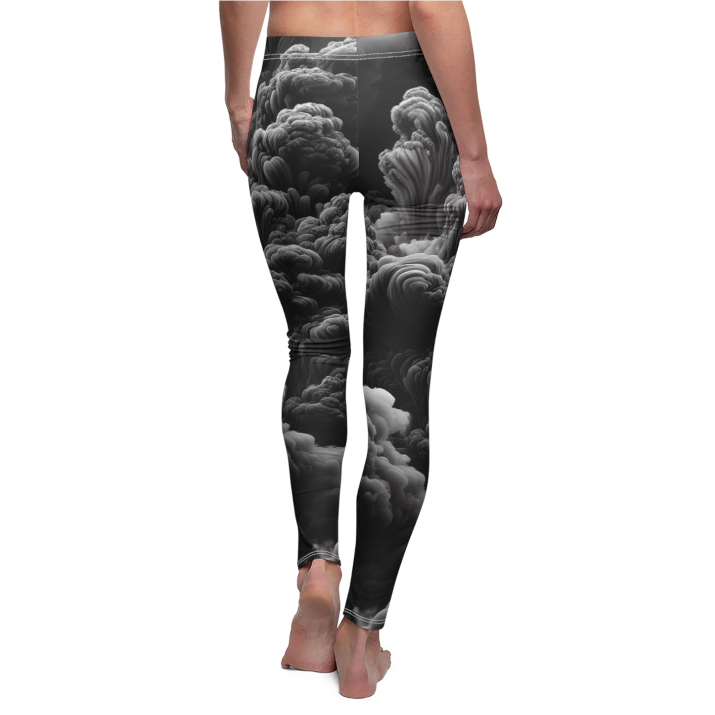 Women’s Black Smoke Print Leggings - Stylish & Comfortable Activewear