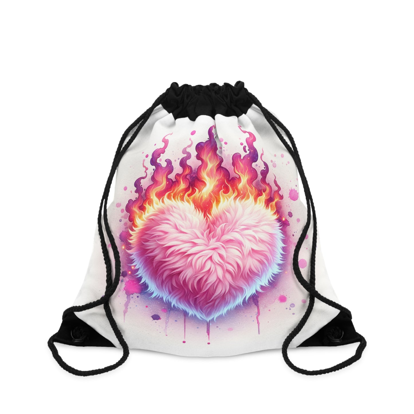 Fuzzy Heart Drawstring Bag - Perfect for Valentine's Day and Everyday Adventures