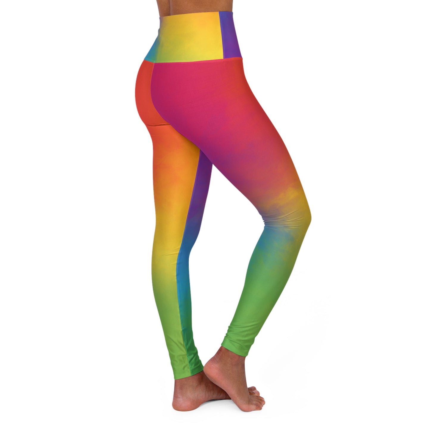 Rainbow Ombre High Waisted Yoga Leggings - Vibrant Fitness Apparel