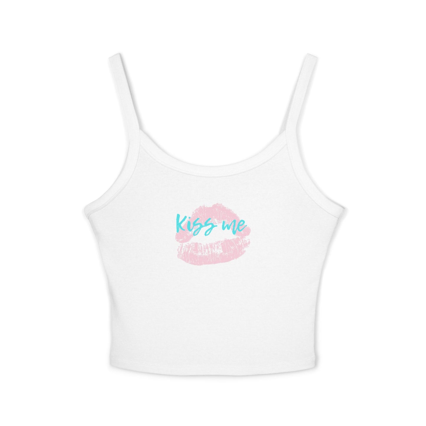 Kiss Me Women's Spaghetti Strap Tank Top - Cute Romantic Summer Wear