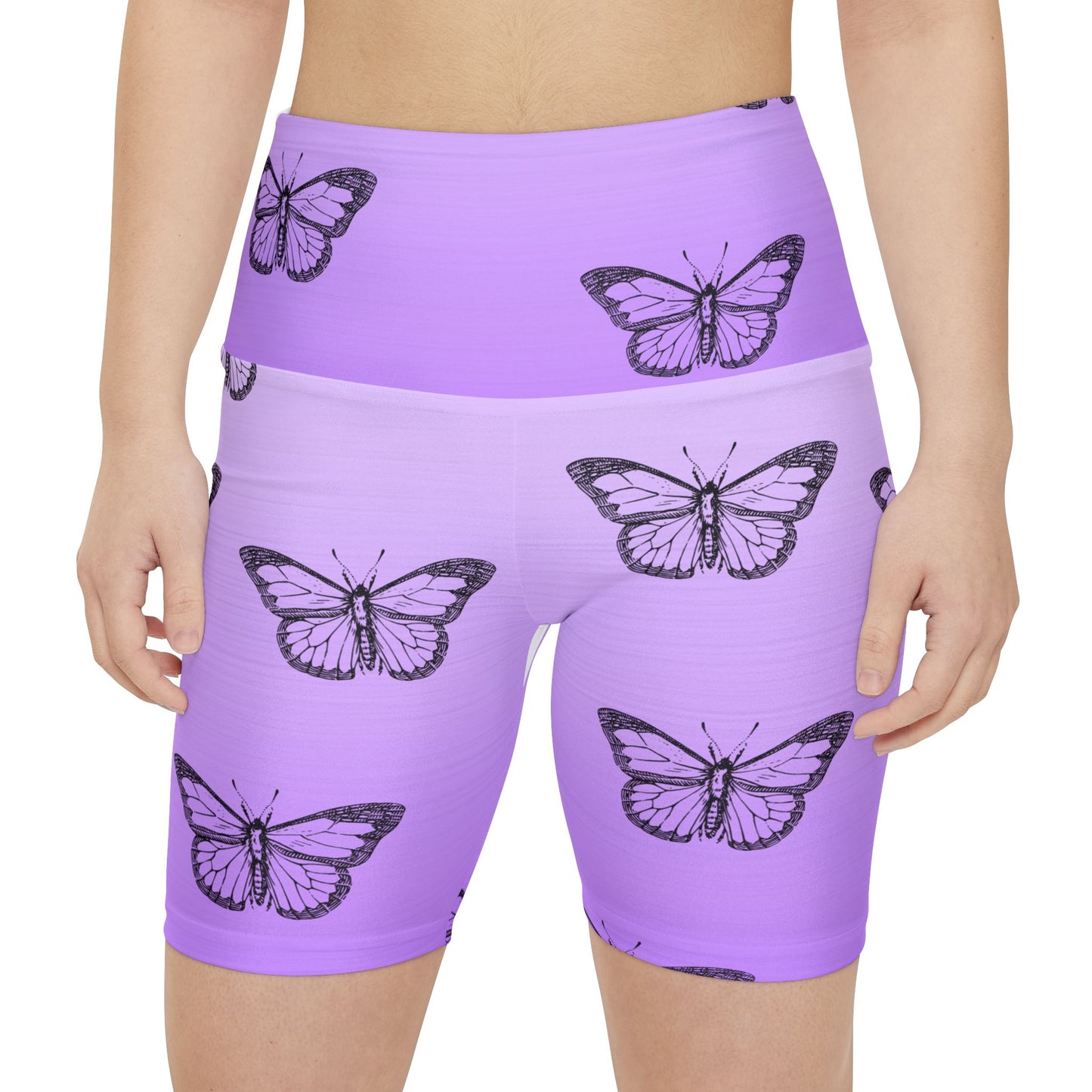 Butterfly Print Women's Workout Shorts – Comfortable & Stylish Activewear for Fitness Enthusiasts