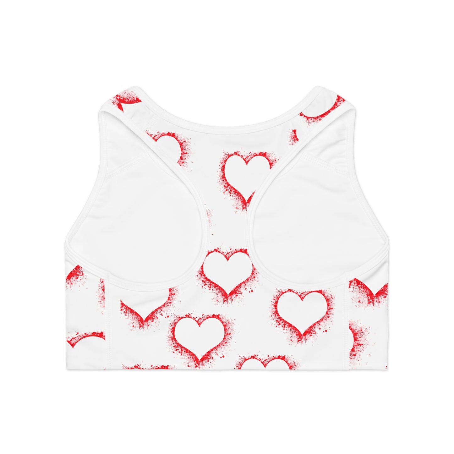 Heart Print Sports Bra - Stylish & Motivational Workout Gear