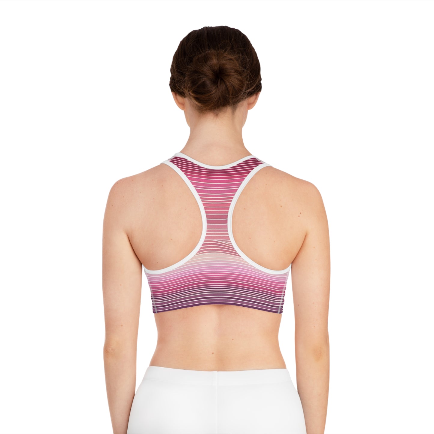 Gradient Striped Sports Bra for Active Lifestyle - Ideal for Fitness and Yoga