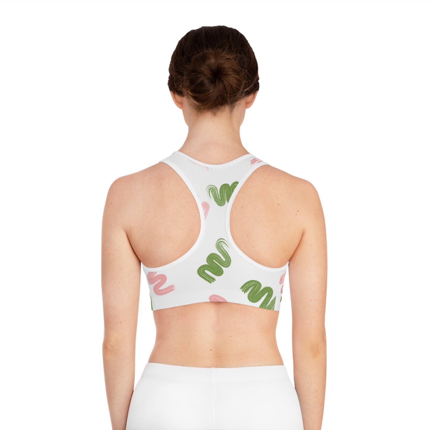 Colorful Abstract Sports Bra with Swirls