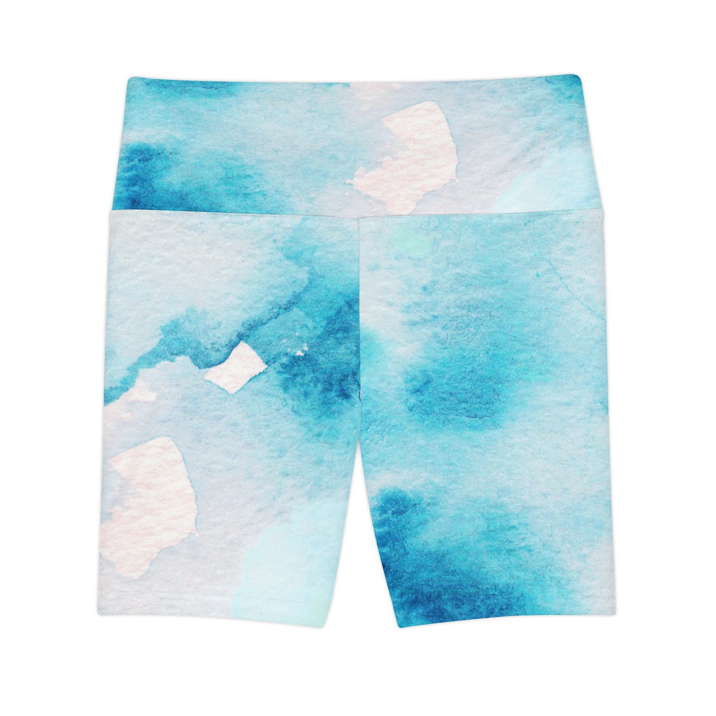 Soft Blue Watercolor Women's Workout Shorts - Perfect for Active Lifestyles