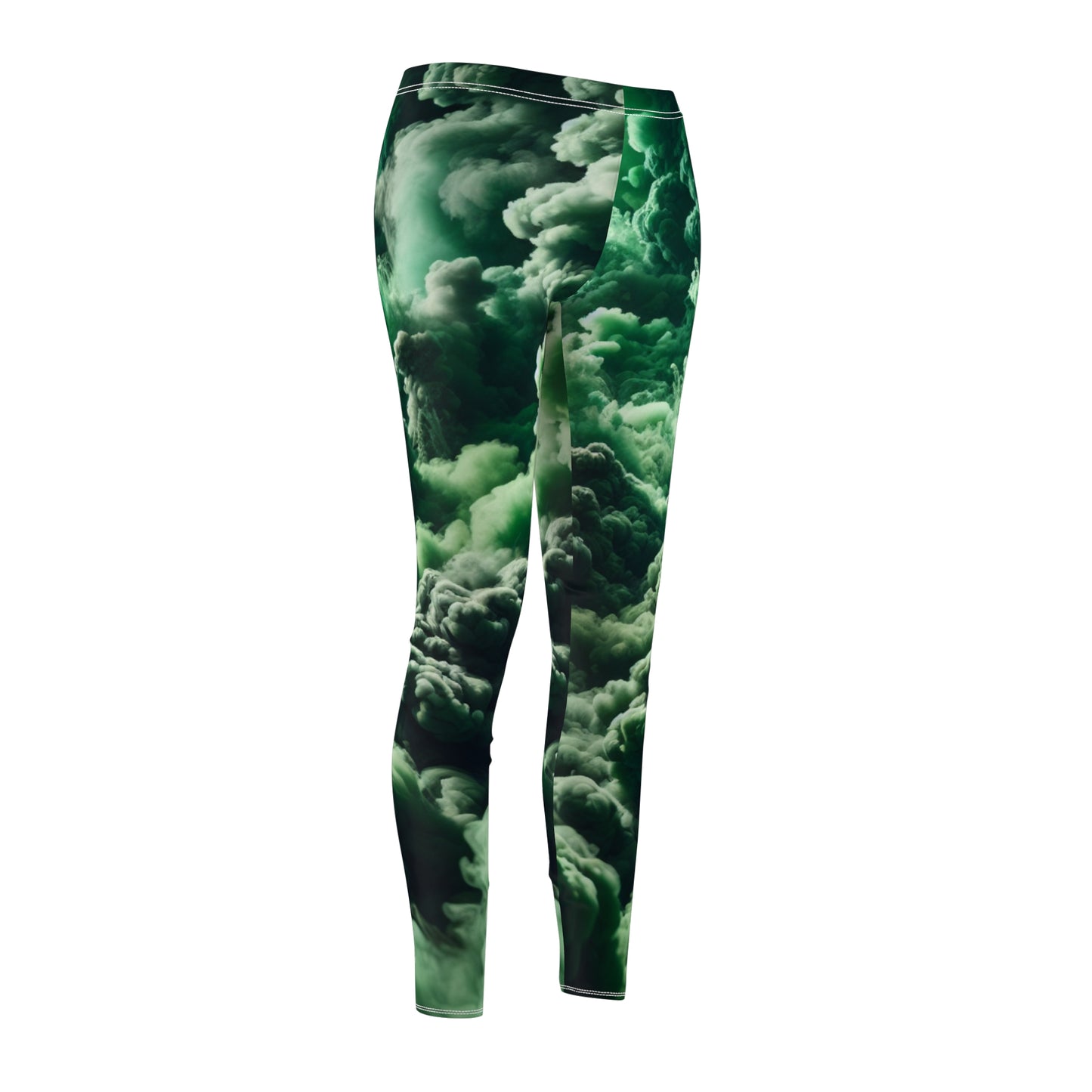 Green Cloudy Casual Leggings - Women's Trendy Activewear