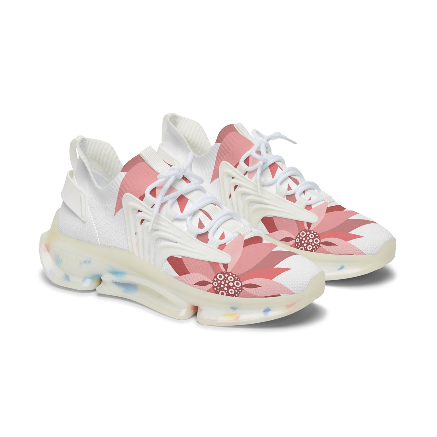 Floral Women's Mesh Sneakers - Lightweight Athletic Shoes for Spring Adventures