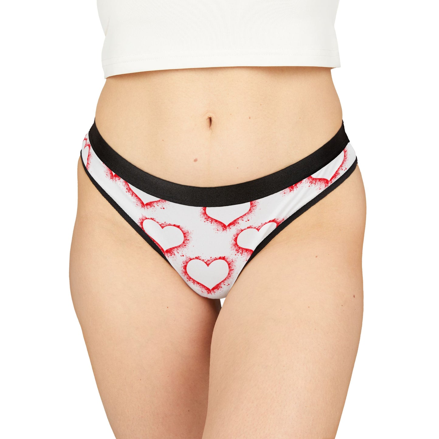 Romantic Heart Print Women's Thongs - Perfect for Date Night or Everyday Comfort