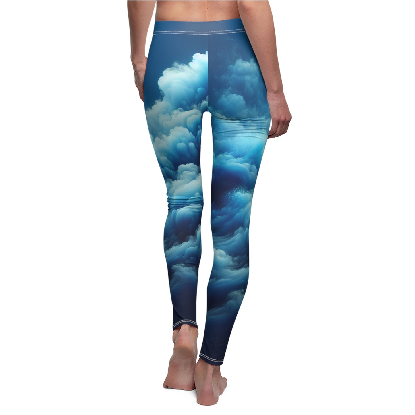 Ocean Wave Print Women's Casual Leggings - Comfortable Activewear for Yoga & Fitness