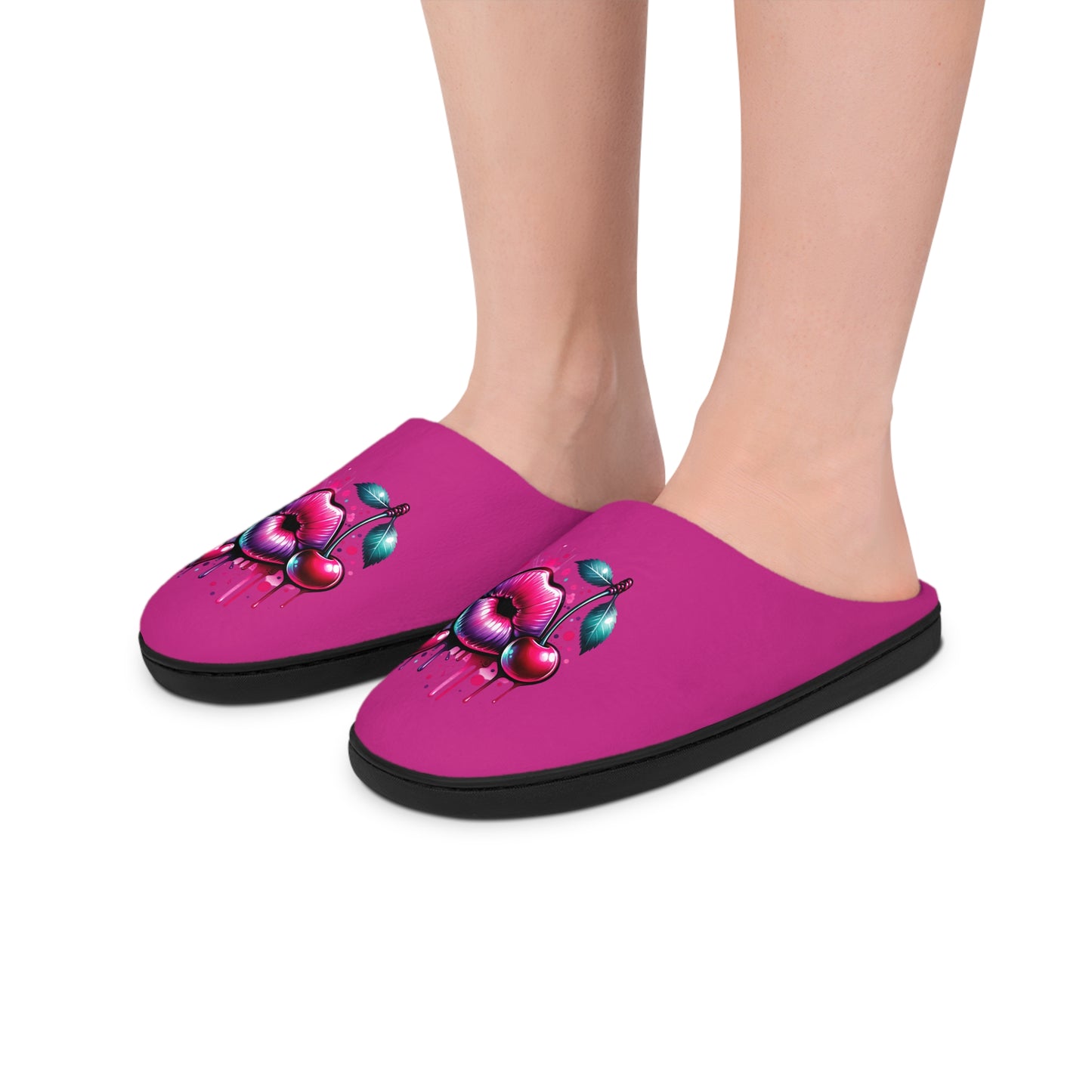 Stylish Kissed Floral Women's Indoor Slippers - Cozy Home Footwear, Unique Gift, Housewarming, Relaxation, Cute Loungewear