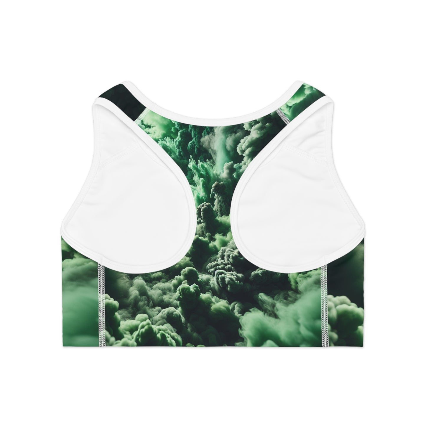Mystic Green Cloud Sports Bra - Stylish Workout Wear for Fitness Enthusiasts