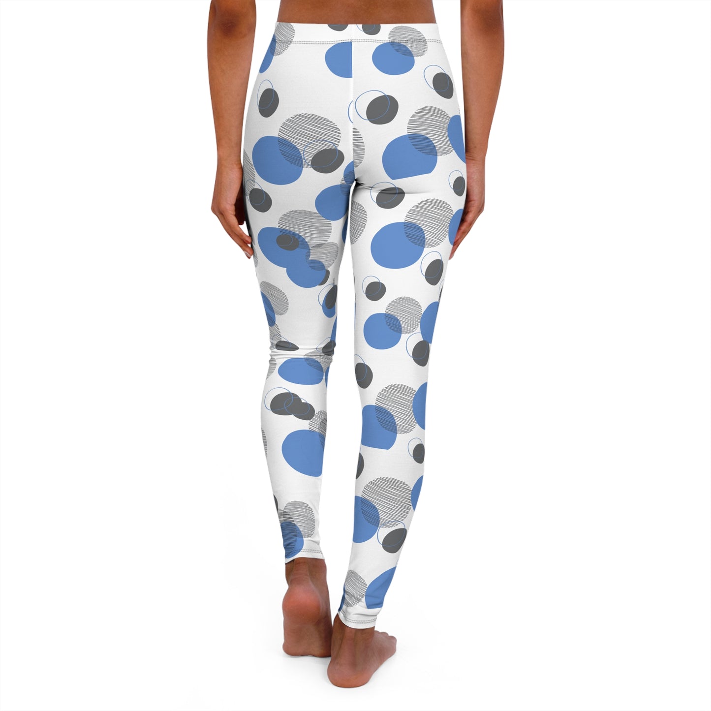 Trendy Blue Polka Dot Women's Casual Leggings