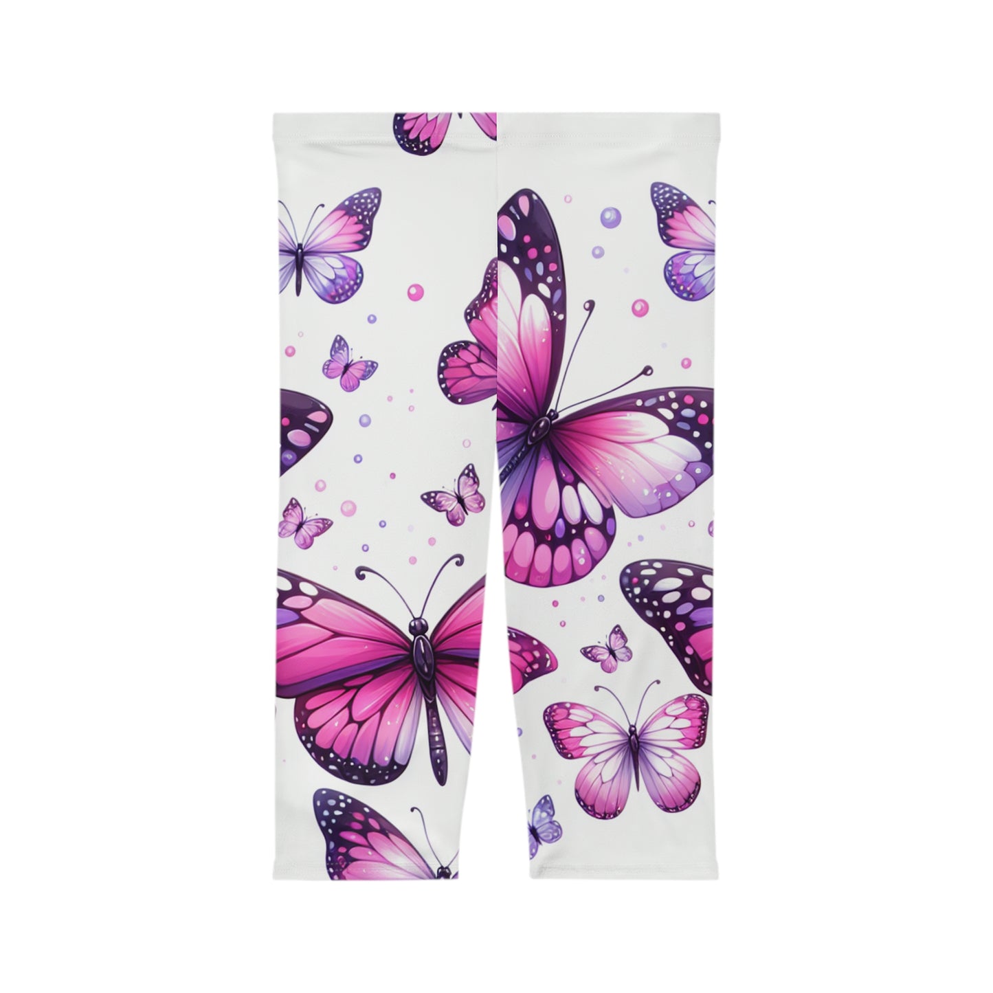 Butterfly Print Capri Leggings for Women - Stylish & Comfortable Fitness Wear