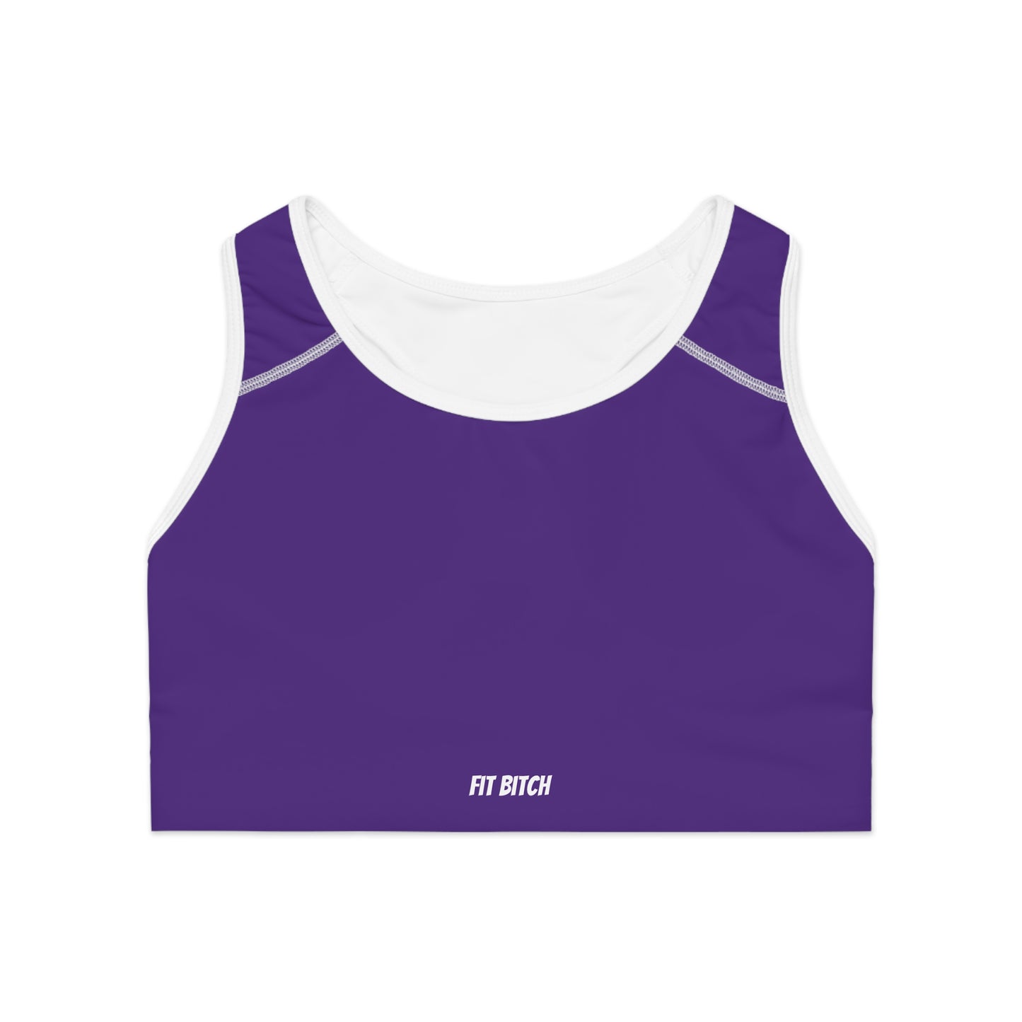 Empowering Purple Sports Bra, Fitness Wear, Workout Top, AOP Athletic Bra, Activewear for Gym Lovers