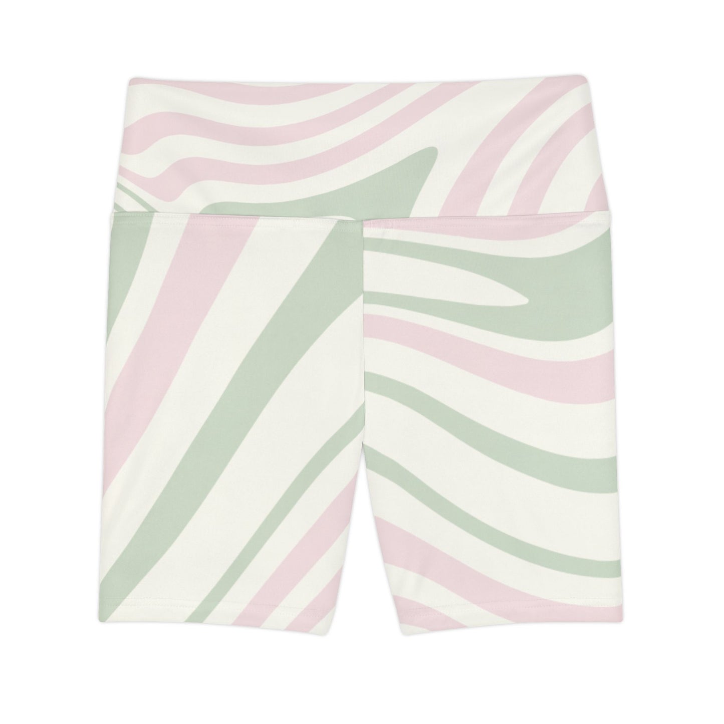 Stylish Women's Workout Shorts - Pink and Green Zebra Print for Fitness Enthusiasts