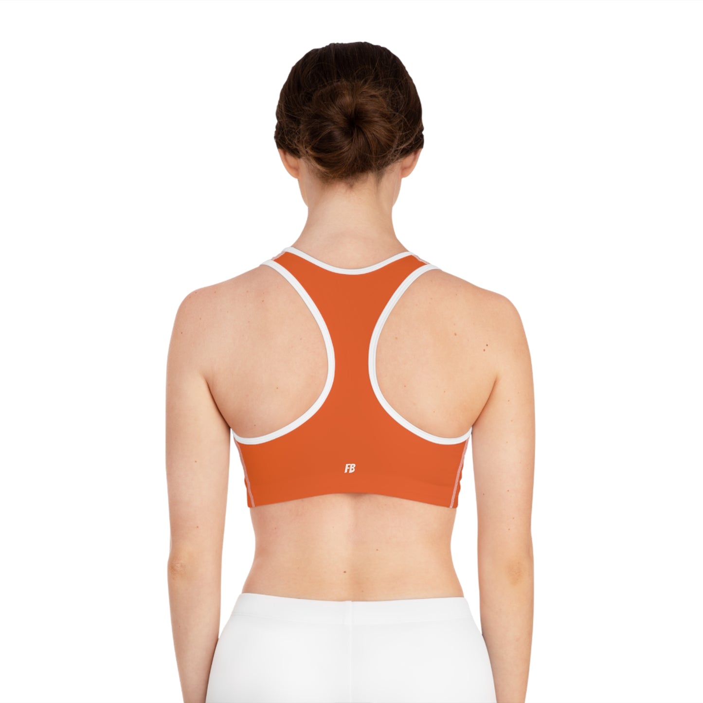 Sporty Orange Sports Bra, Athletic Wear, Workout Gear, Fitness Clothing, Yoga Top, Running Apparel