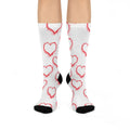 Valentine's Day Cushioned Crew Socks with Heart Design