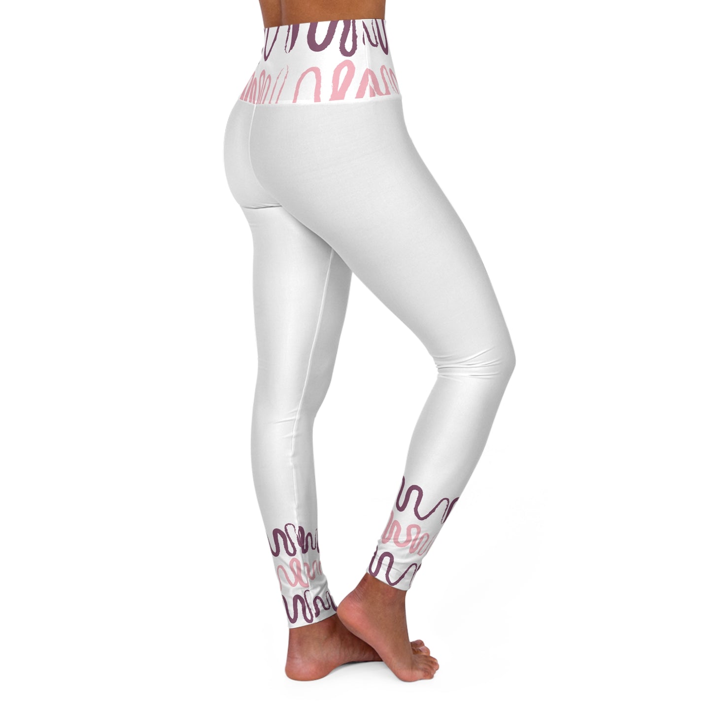Stylish High Waisted Yoga Leggings with Modern Design