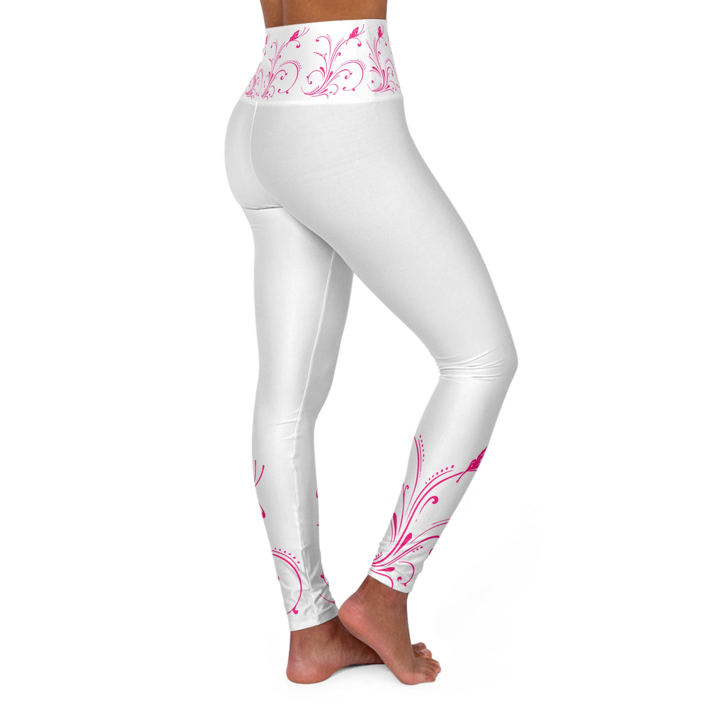 Floral High Waisted Yoga Leggings - Stylish & Comfortable Fitness Wear