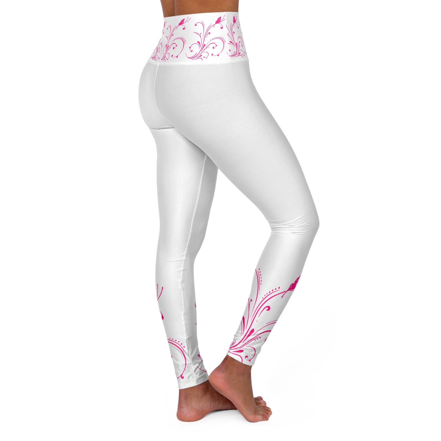 Floral High Waisted Yoga Leggings - Stylish & Comfortable Fitness Wear