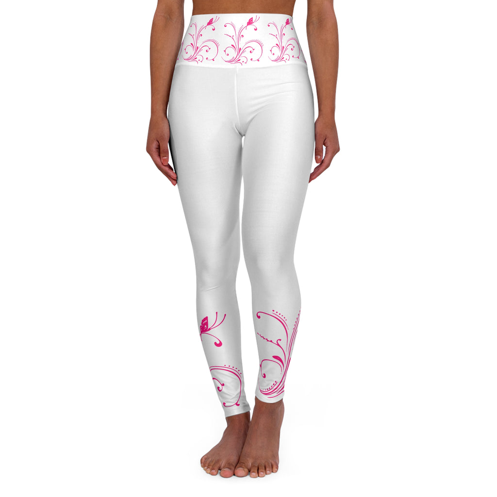 Floral High Waisted Yoga Leggings - Stylish & Comfortable Fitness Wear