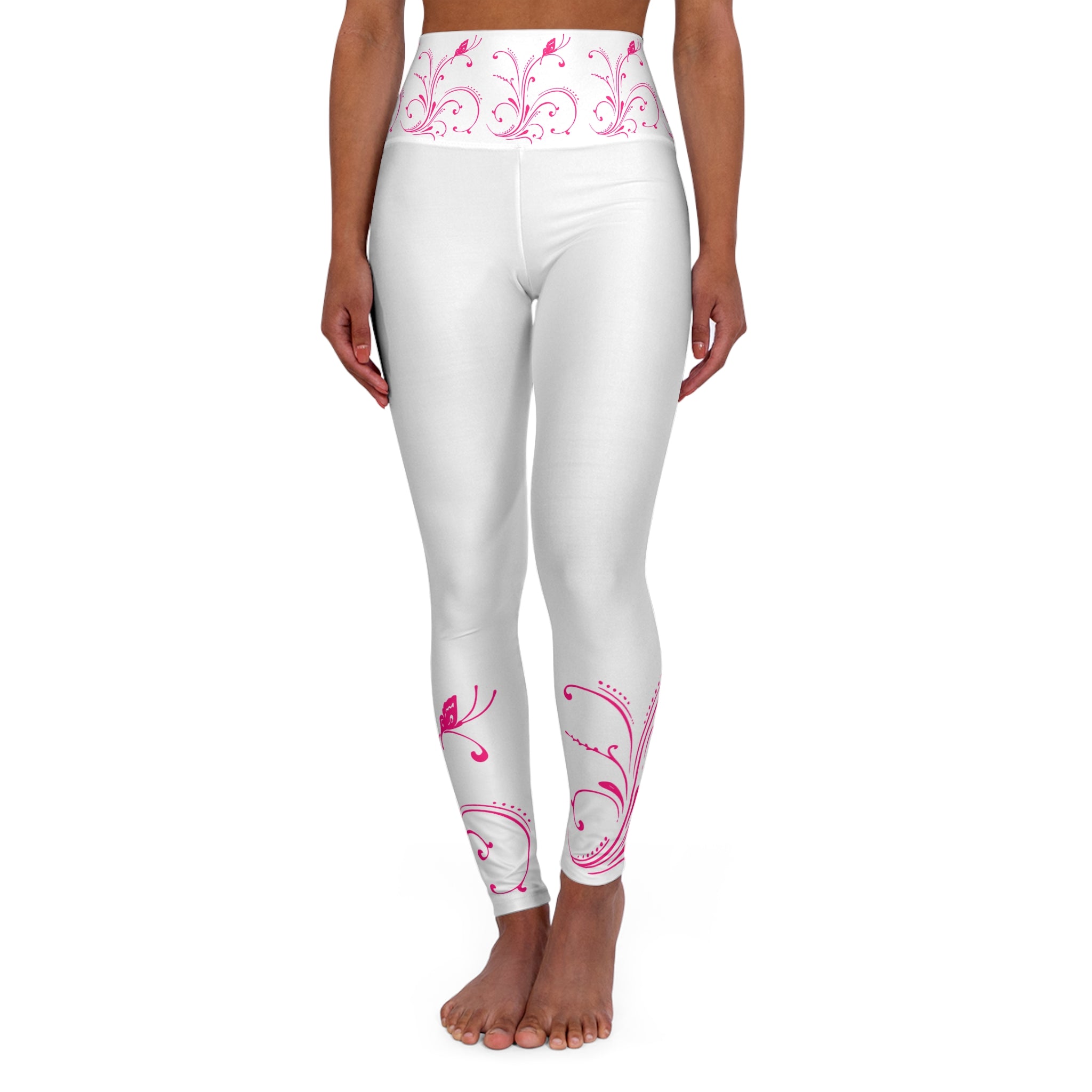 Floral High Waisted Yoga Leggings - Stylish & Comfortable Fitness Wear