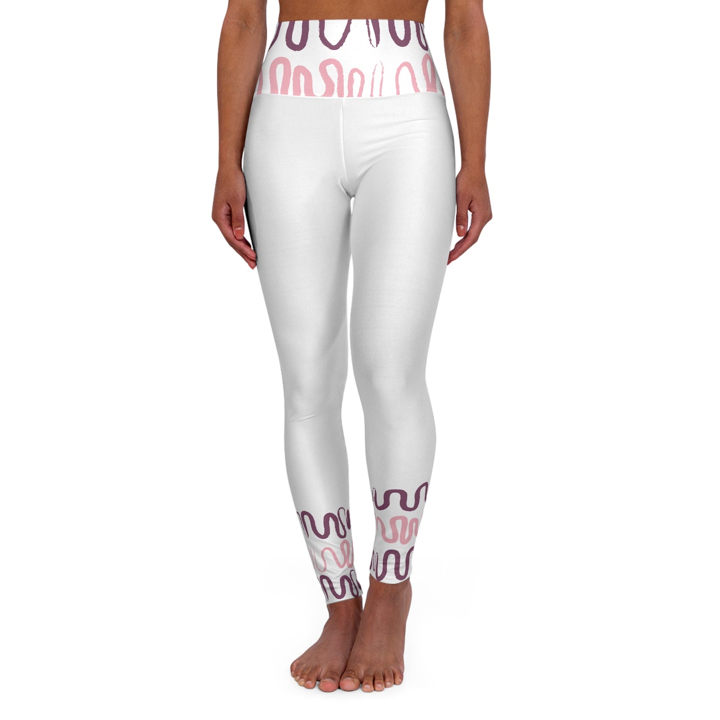 Stylish High Waisted Yoga Leggings with Modern Design