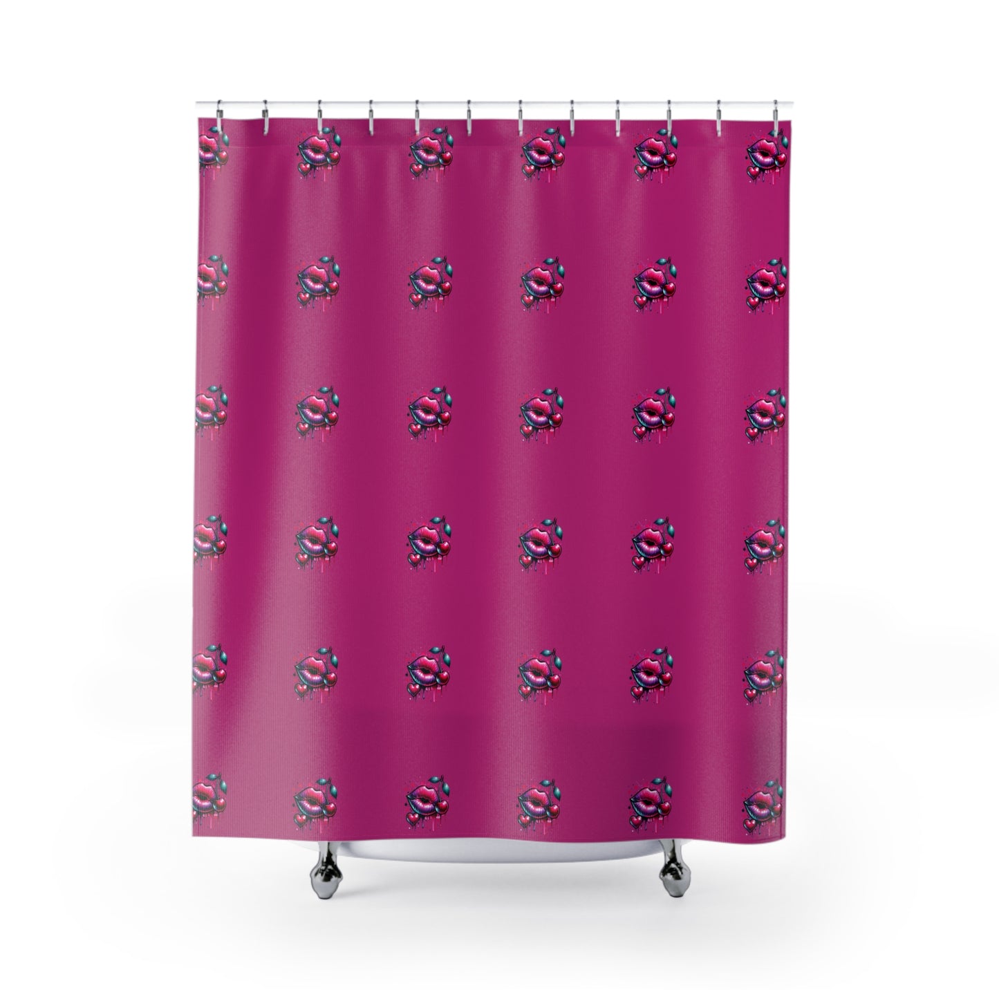 Vibrant Kiss Print Shower Curtain - Unique Bath Decor, Funky Home Accent, Gift for Teen Girls, Stylish Bathroom Makeover, Trendy Home Décor