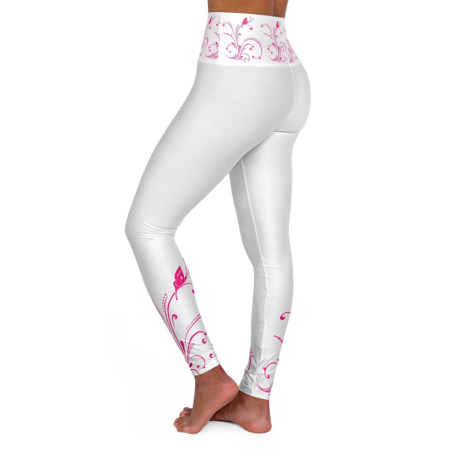 Floral High Waisted Yoga Leggings - Stylish & Comfortable Fitness Wear