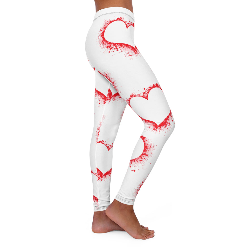 Heart Splash Women's Spandex Leggings - Casual Comfort for Every Occasion