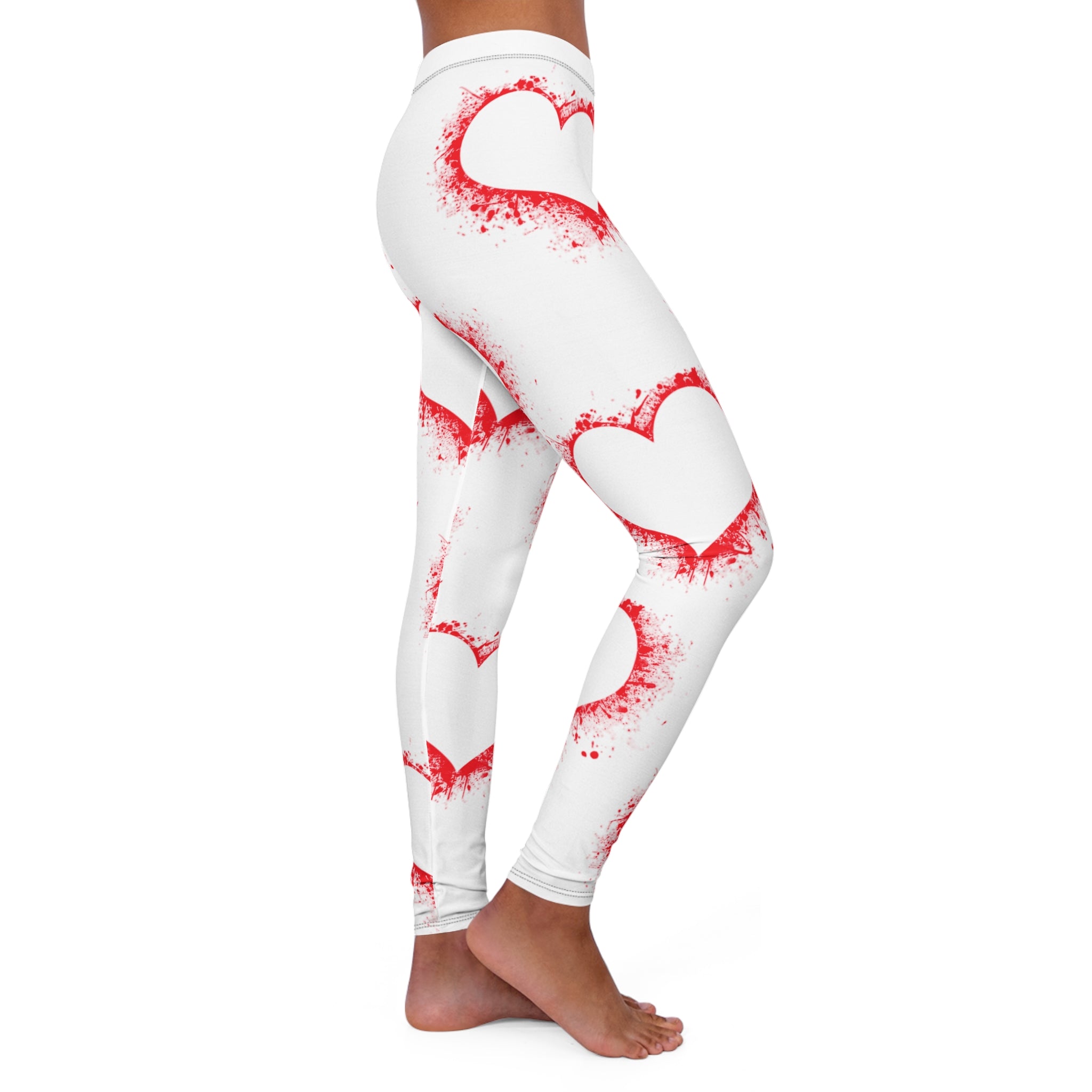 Heart Splash Women's Spandex Leggings - Casual Comfort for Every Occasion