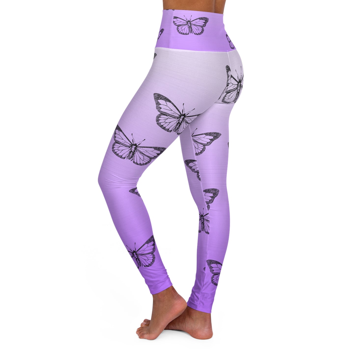 Butterfly Print High Waisted Yoga Leggings - Stylish & Comfortable Activewear