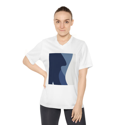 Stylish Women's Performance V-Neck T-Shirt - Modern Abstract Design