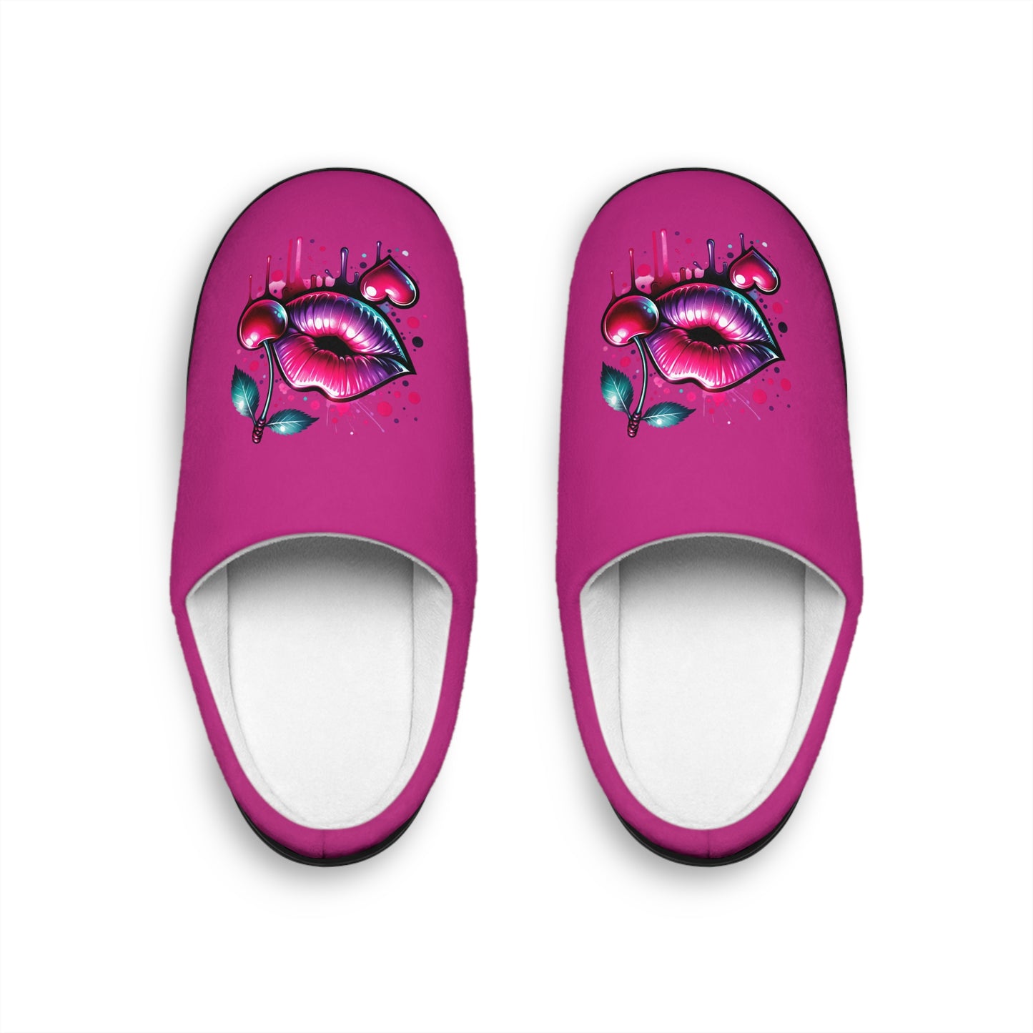 Stylish Kissed Floral Women's Indoor Slippers - Cozy Home Footwear, Unique Gift, Housewarming, Relaxation, Cute Loungewear