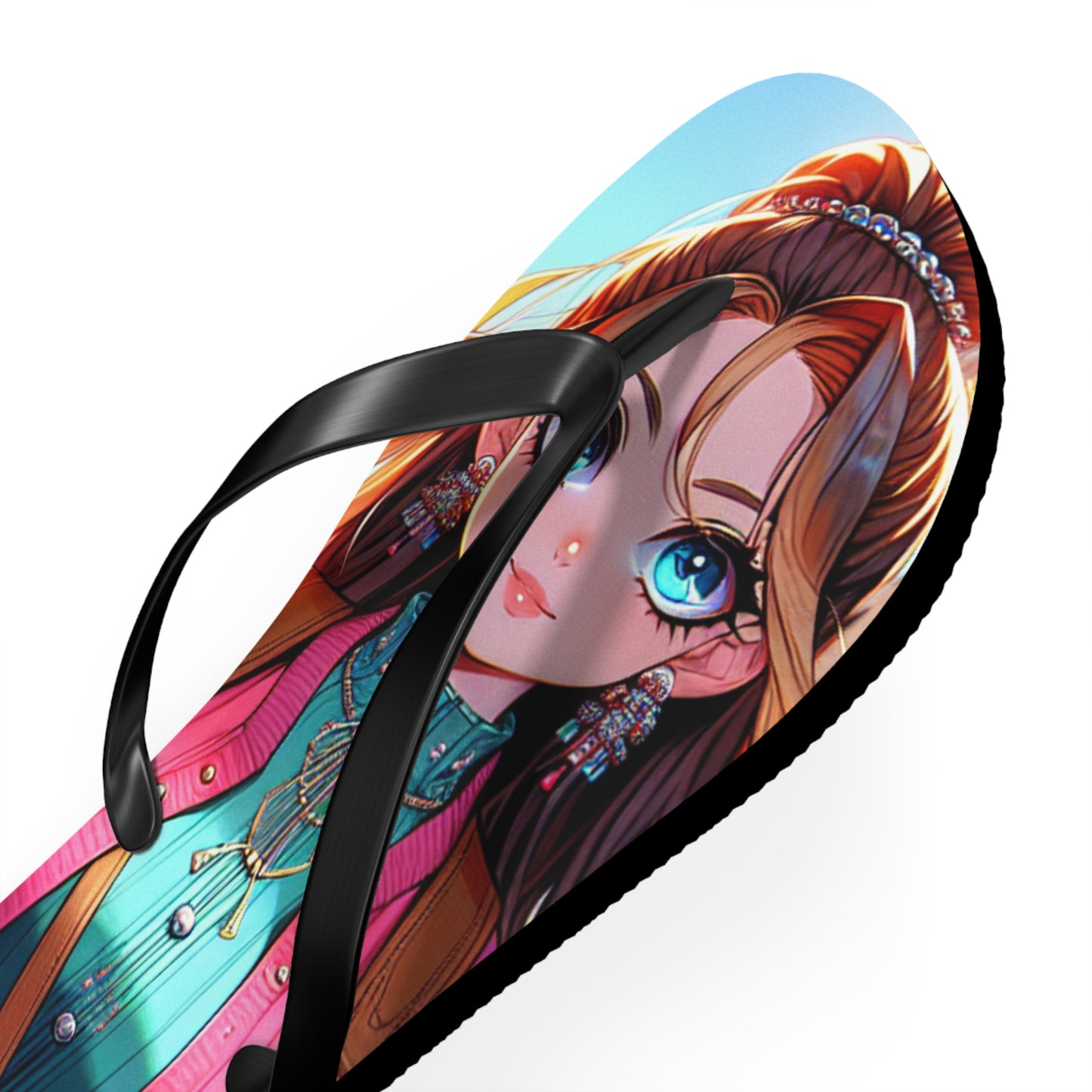 Anime-Inspired Flip Flops, Summer Beach Footwear, Fun Casual Sandals, Unique Gifts for Anime Fans, Vibrant Flip Flops for Beach Trips