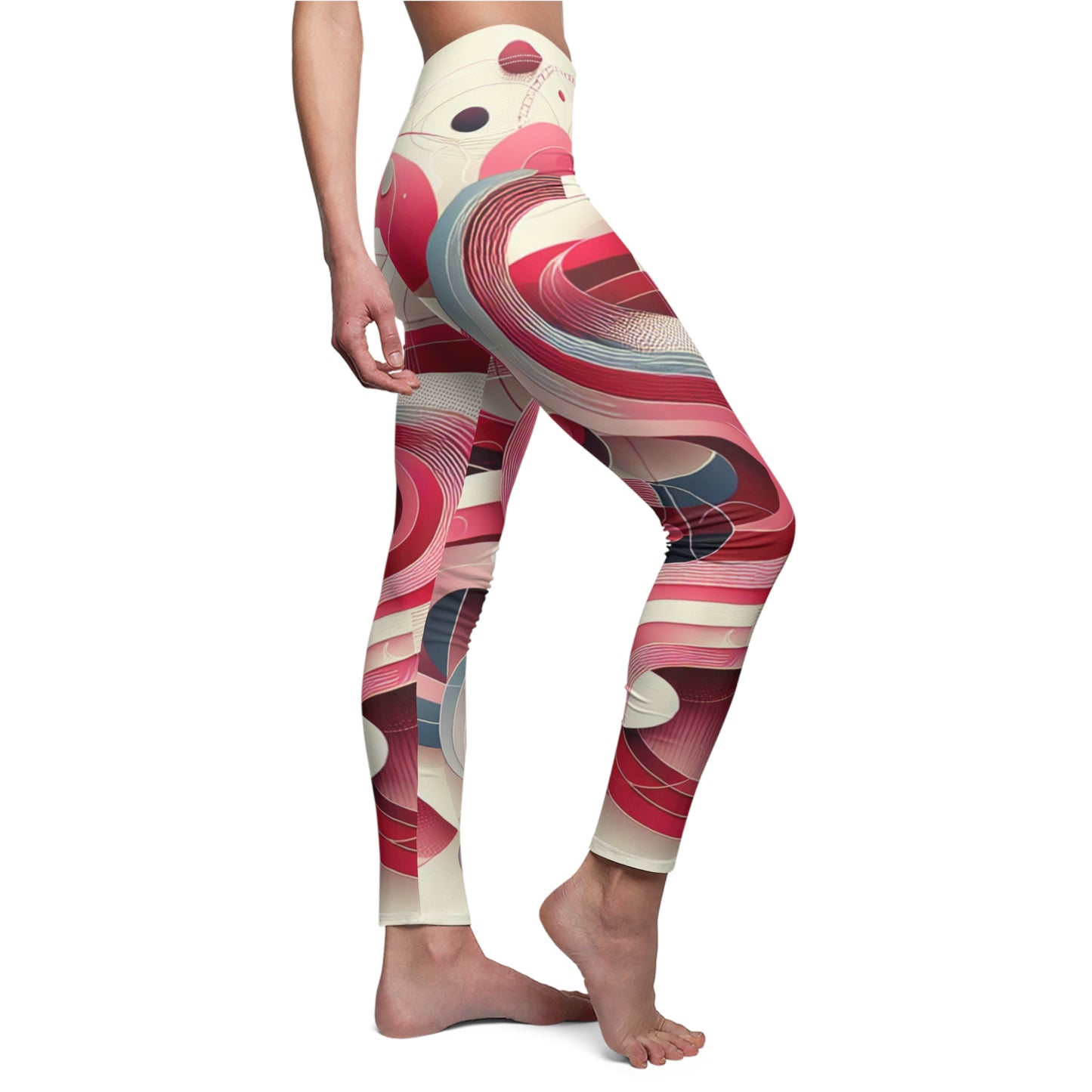 Vibrant Abstract Print Leggings for Women - Casual & Comfortable Wear