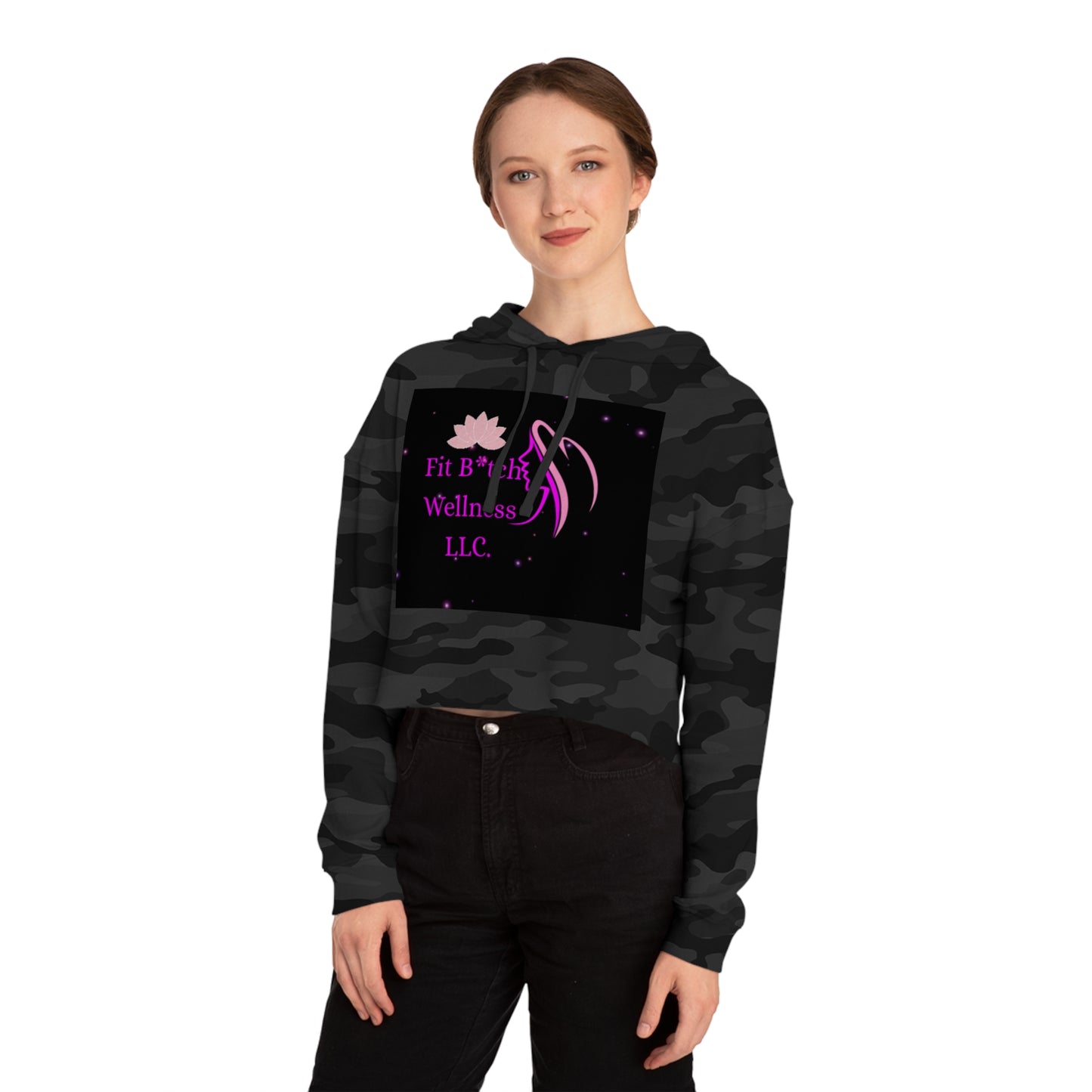 Fit B*tch Wellness Cropped Hoodie for Women - Motivational Sweatshirt
