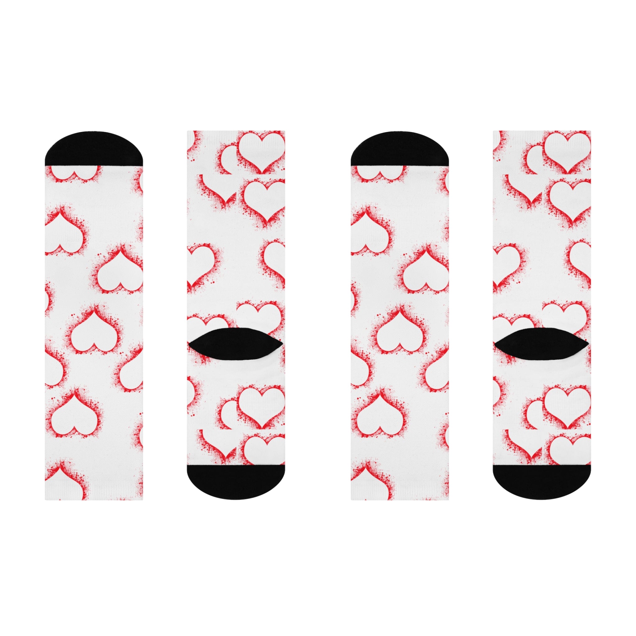 Valentine's Day Cushioned Crew Socks with Heart Design