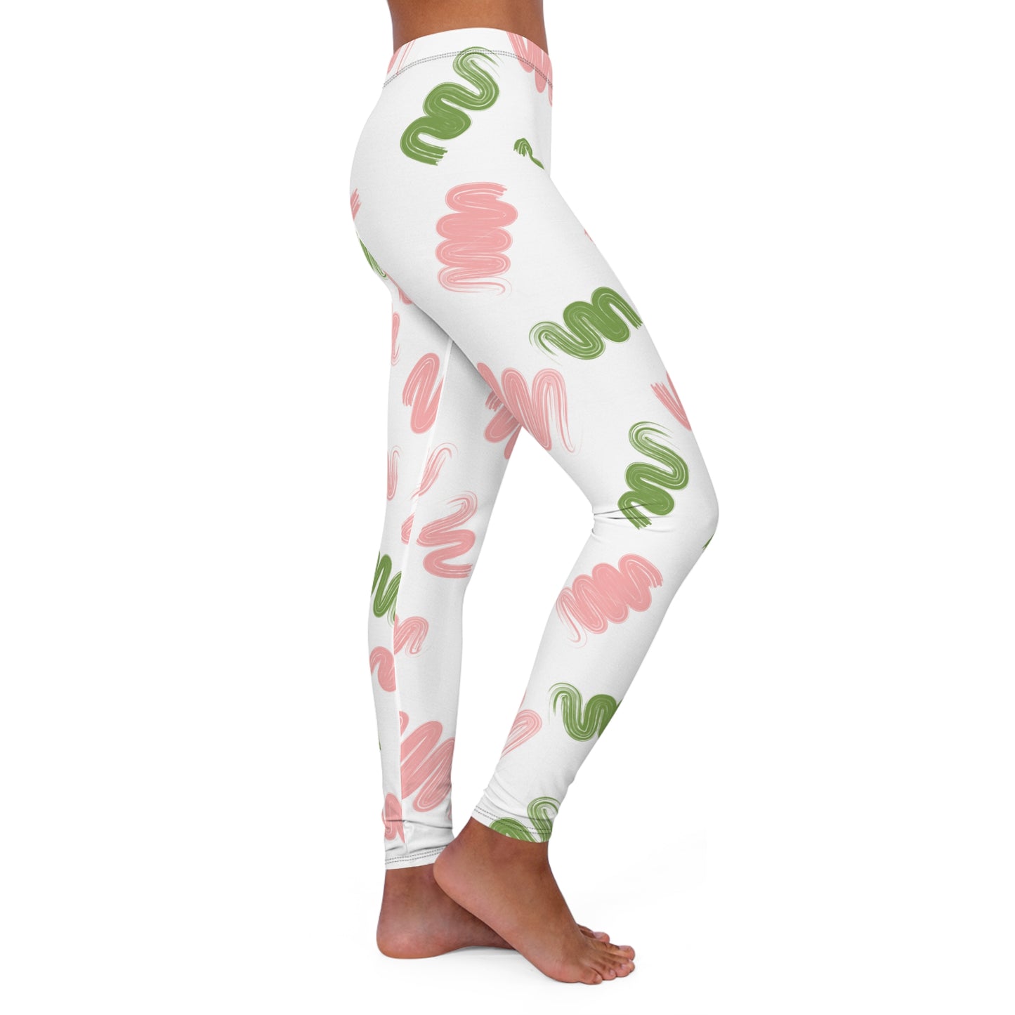 Stylish Spandex Leggings with Colorful Swirl Design - Perfect for Casual Wear and Active Lifestyles